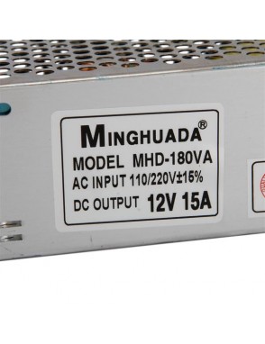DC 12V 15A Regulated Switching Power Supply Silver