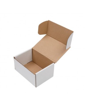 50 Corrugated Paper Boxes 6x4x3"（15.2*10*7.6cm） White Outside and Yellow Inside