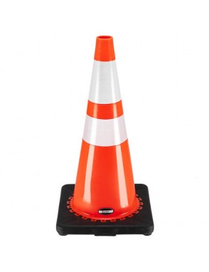 Oshion (6 pcs) 21" PVC American Road Cone Black Chassis Reflective Cone Warning Cone 36x36x70cm