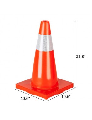 Oshion 5Pcs Traffic Cones 18" Orange Slim Fluorescent Reflective Road Safety Parking Cones