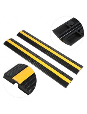 2pcs Heavy Duty Single Channel Rubber Speed Bump Cable Protector Cover 99 x 16 x 3cm