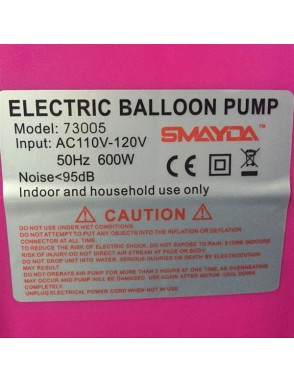 [US-W]600W 110V Portable Electric Balloon Pump (US Standard) Rose Red & Blue