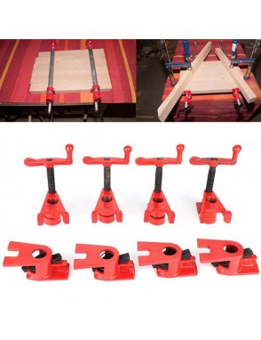 4 Set 3/4'' Quick Release Heavy Duty Wide Base Iron Wood Metal Clamp Set Woodworking Workbench
