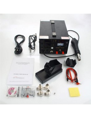 YiHUA-853D 3-in-1 Soldering Station   Hot Air Gun   Soldering Iron Kit with 11pcs Soldering Iron Hea