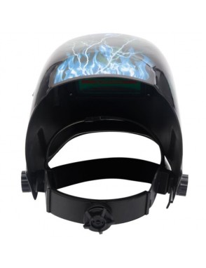 Solar Powered Auto Darkening Welding Helmet Lightning Skull Pattern