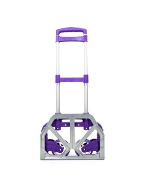 Portable Aluminium Cart Folding Dolly Push Truck Hand Collapsible Trolley Luggage Purple