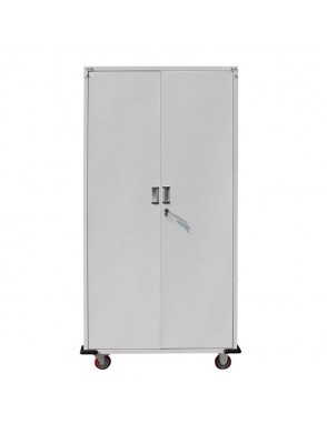 Metal Rolling Storage Cabinet Upright Tool Cabinet Silver